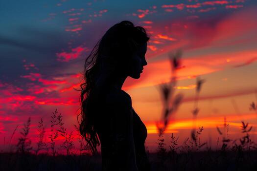 woman-in-sunset-field-silhouette-free-photo